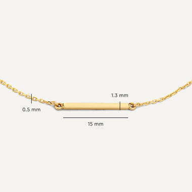 Or 14 Carats Bracelet Bar - 8