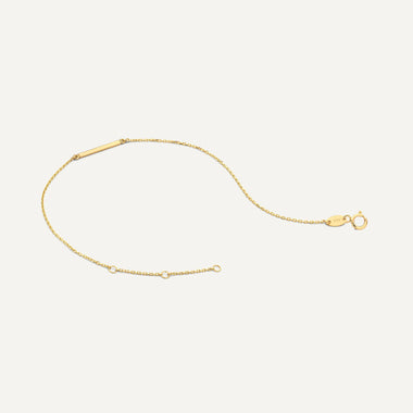 Or 14 Carats Bracelet Bar - 6