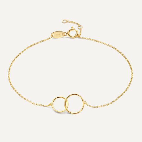 14 Karat Gold Infinity Zirconia Bracelets Set