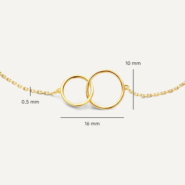 Or 14 Carats Bracelet Infinity à Maillons - 9