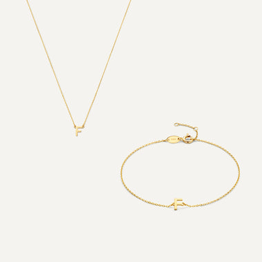 14 Karat Gold Essential Initiaal Letter Set - 25