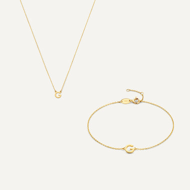 14 Karat Gold Essential Initiaal Letter Set - 26