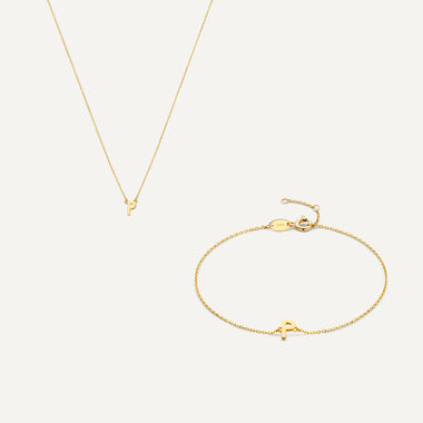 14 Karat Gold Essential Initiaal Letter Set - 35