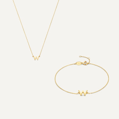 14 Karat Gold Essential Initiaal Letter Set - 42