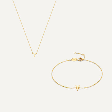 14 Karat Gold Essential Initiaal Letter Set - 44