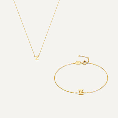 14 Karat Gold Essential Initiaal Letter Set - 45