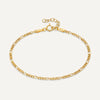 Or 14 Carats Bracelet Chaîne Fin Figaro - 1