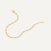 Or 14 Carats Bracelet Chaîne Fin Figaro - 5