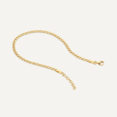 14 Karat Gold Slim Curb Chain Bracelet - 6