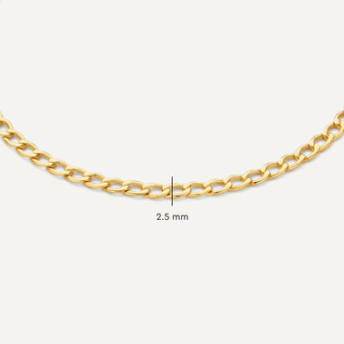 14 Karat Gold Slim Curb Chain Bracelet - 6