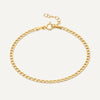 14 Karat Gold Slim Curb Chain Bracelet - 1