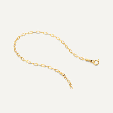 Or 14 Carats Bracelet Chaîne Fin Paperclip - 7