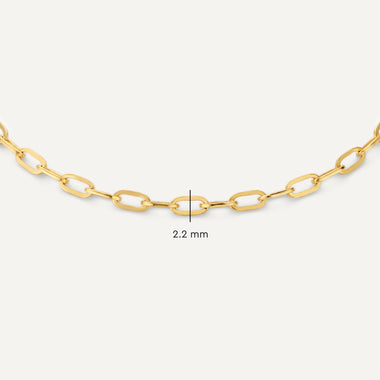 Or 14 Carats Bracelet Chaîne Fin Paperclip - 6