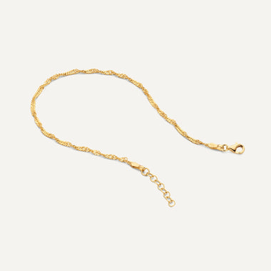 14 Karat Gold Slim Twisted Rope Bracelet - 10