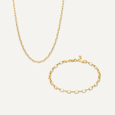14 Karaat Goud Anker Set - 1