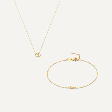 14 Karat Gold Bold Linked Infinity Set - 1