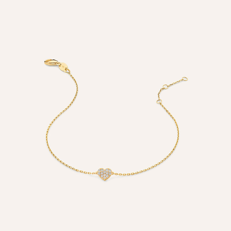 Bracelet cœur pavé de zircons