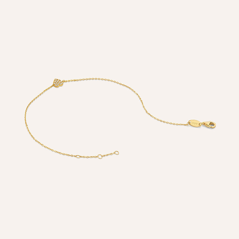 Bracelet cœur pavé de zircons