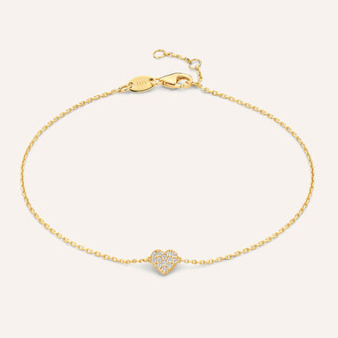 14 Karat Gold Set de pulseiras coração duo - 5