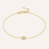 Bracelet cœur pavé de zircons