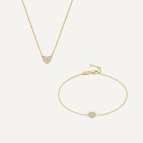 Ensemble cœur pavé de zircons