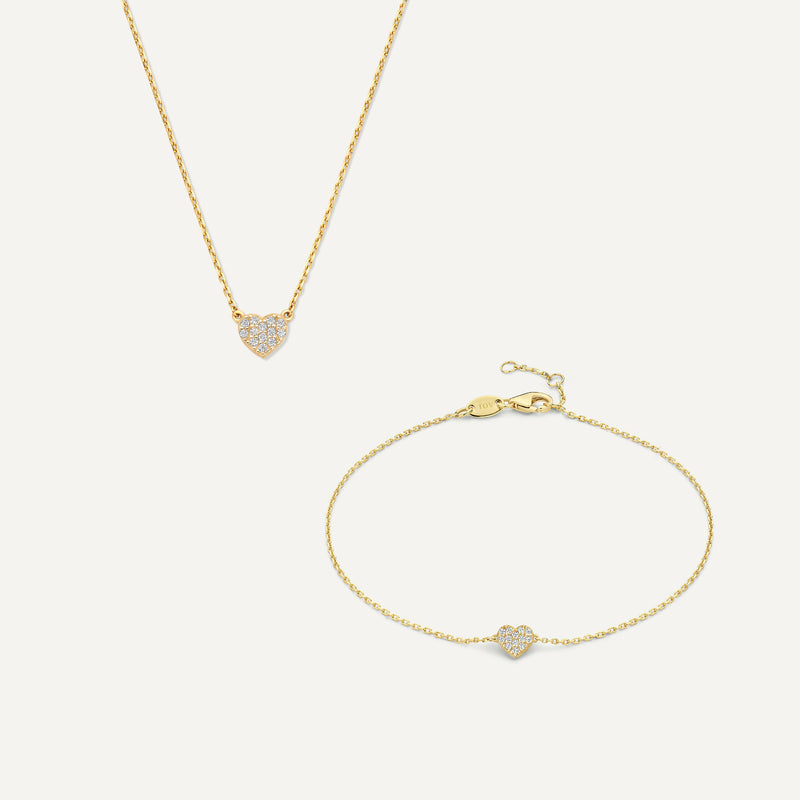 Ensemble cœur pavé de zircons