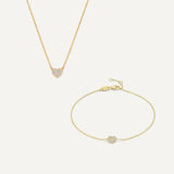 Ensemble cœur pavé de zircons