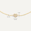 Or 14 Carats Bracelet Cœur Zircon Pavé - 6