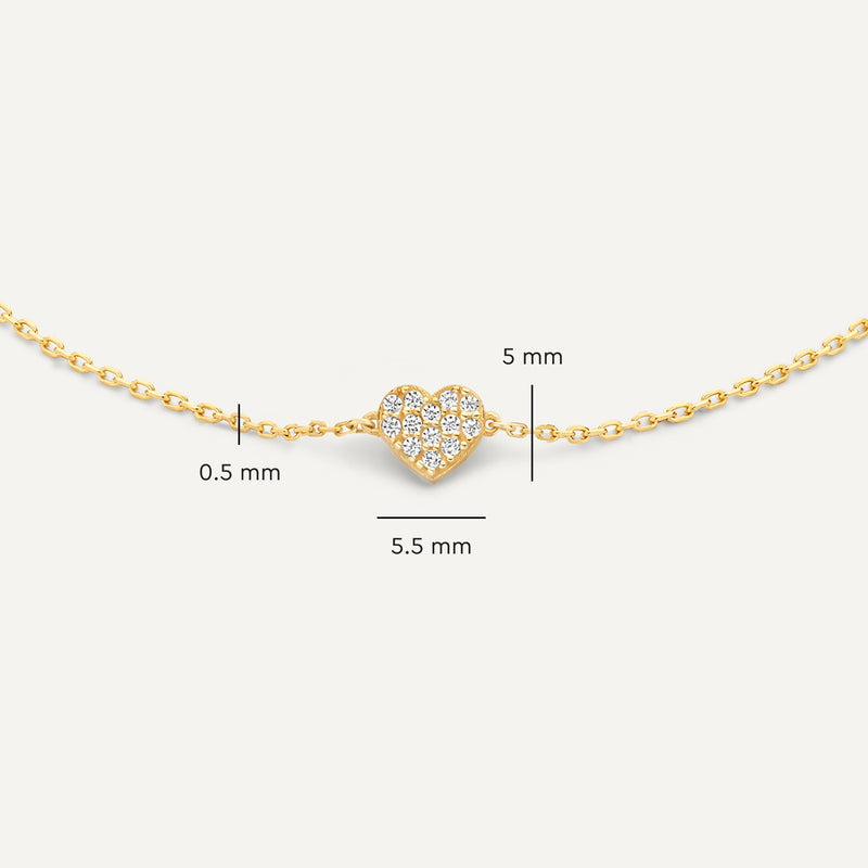 Bracelet Cœur Zircon Pavé