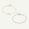 Set de pulseiras coração ligado com esferas