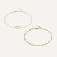 Set de pulseiras coração ligado com esferas