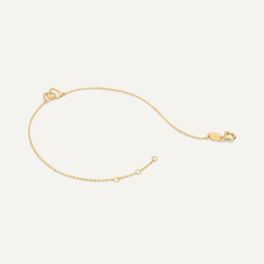 14 Karat Gold Linked Heart Bracelet - 7
