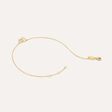 14 Karat Gold Linked Heart Bracelet - 9