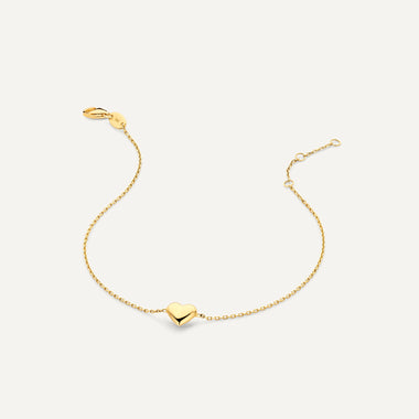 14 Karat Gold Puffy Heart Bracelet - 8