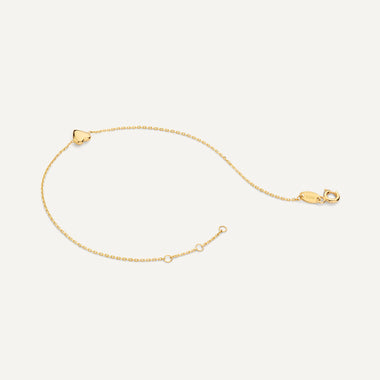 14 Karaat Goud Puffy Hart Armband - 7