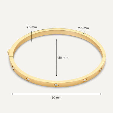 14 Karaat Goud Bezel Set Zirkonia Eternity Bangle - 10