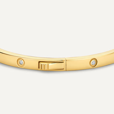 14 Karaat Goud Bezel Set Zirkonia Eternity Bangle - 9