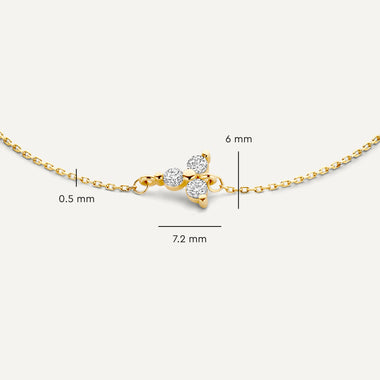 585er Gold Zirkonia Lotus Armband - 6