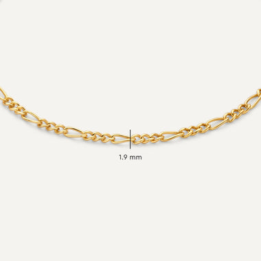 Or 14 Carats Bracelet Chaîne Fin Figaro - 6