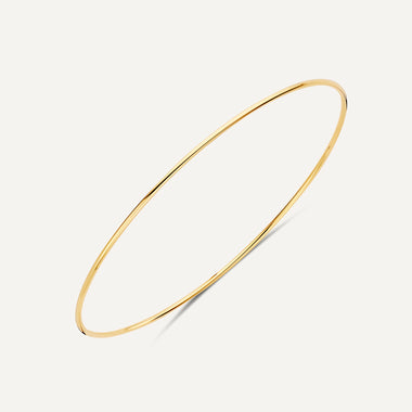 14 Karat Gold Slim Tube Stacker Bangle - 5