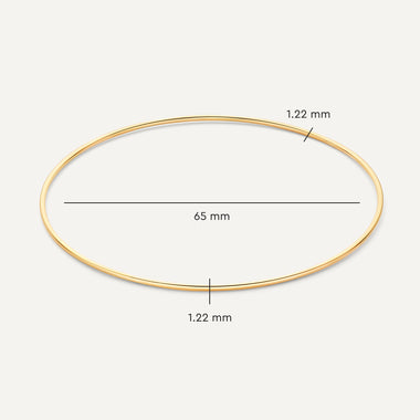 14 Karat Gold Slim Tube Stacker Bangle - 9