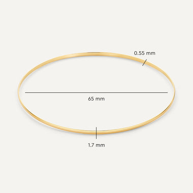 14 Karat Gold Slim Curved Stacker Bangle - 11