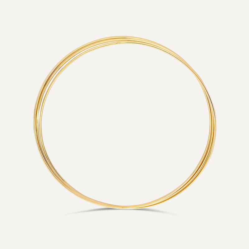 Triple Slim Curved Stacker Bangle