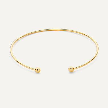 14 Karat Gold Sphere Cuff Bangle - 1
