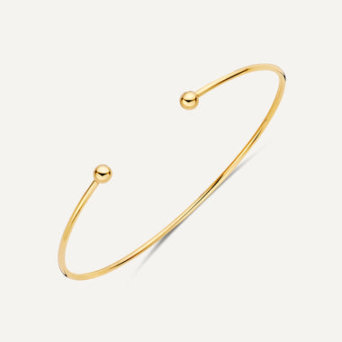 14 Karat Gold Sphere Cuff Bangle - 5