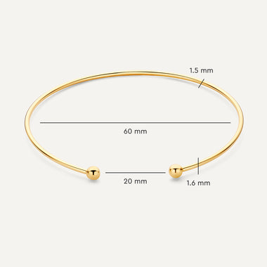 14 Karat Gold Sphere Cuff Bangle - 11