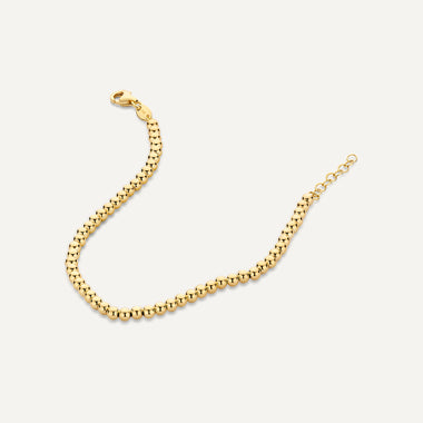 14 Karaat Goud Brede Bolletjes Armband - 6