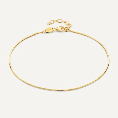 Ouro de 14 Quilates Pulseira de Elos Snake Fina - 1