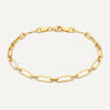 Oro de 14 Quilates Pulsera de Eslabones Paperclip Duo - 1