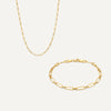 Oro de 14 Quilates Paperclip Duo Set - 1